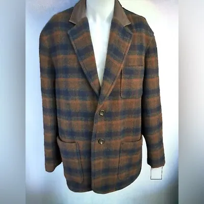 Madison Creek Outfitters Wool Jacket Adult Large Madras Plaid Western Blazer • $79.98