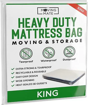 King Size Mattress Bag For Moving And Storage - 5 Mil Cover  • £23.90