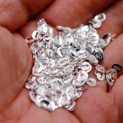 100PCS 925 Stamp Silver Oval Necklace Bracelet Connector Ring DIY Making Finding • £2.39