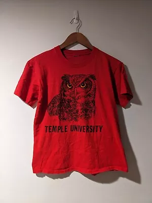 Vintage 90s Temple University Owl Red Medium T-Shirt • $39.99