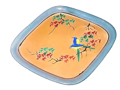 Unique Vintage Hand Painted Made In Japan Indented Snack Set Plate Bluebird • $17