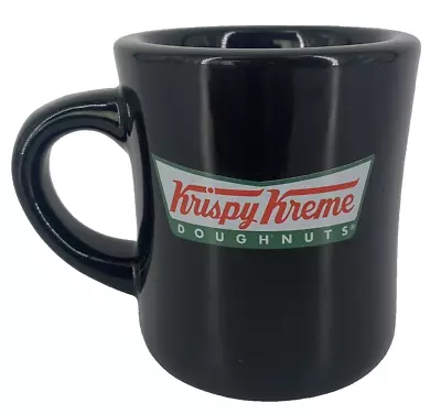 BLACK Krispy Kreme Doughnuts Ceramic Coffee Mug Heavy Diner Style Vintage • $12.95