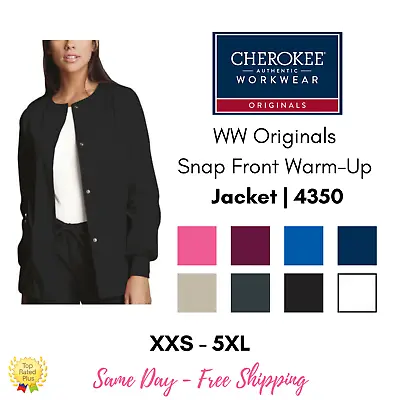 Cherokee Workwear Originals Snap Front Warm-Up Jacket | 4350 • $19.98