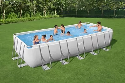 Bestway 24ft X 12ft X 52in Power Steel Rectangular Pool Set • £1389.99