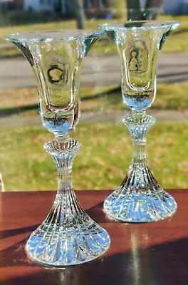 Set Of 2 Mikasa  The Ritz  Crystal Candle Holders. Elegant. Perfect Gift • $14.99