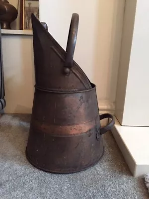 Antique Copper Coal Scuttle With Shovel • £39.95