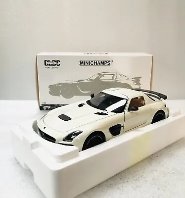 1/18 Minichamps Mercedes Benz SLS AMG BLACK Series White Diecast Limited 300 • $445