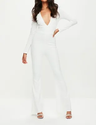 Missguided Plunge Front Flare Jumpsuit (m64/2) • £15.99