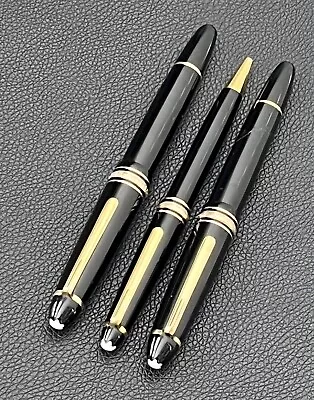 (3) Montblanc Meisterstück Fountain Pen Ballpoint 14k Gold 585 Nib 4810 146 • $199