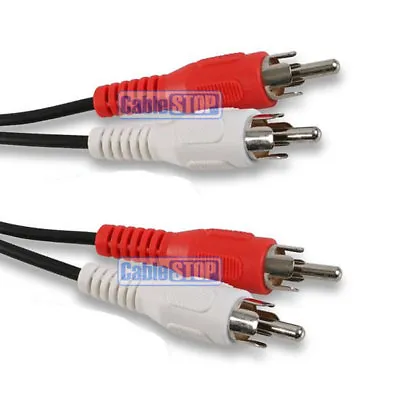 PRO SHORT 50cm Twin RCA Phono RED WHITE Audio OFC Cable Lead 0.5m • £2.95