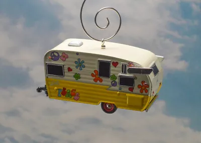 $65.58 • Buy Shasta Airflyte Camper Travel Trailer Christmas Ornament RV Peace Love Flower