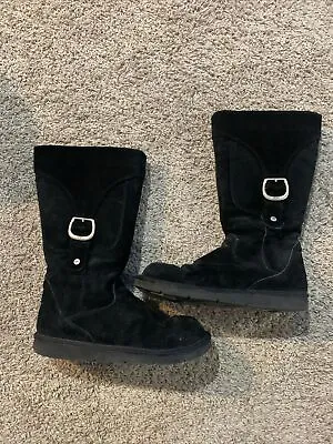 UGG Classic Tall Black Winter Boots Size 8 Ladies Pre-Owned S/N 5132 • $42.49