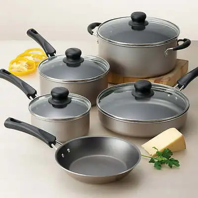 9 Piece Cookware Set Nonstick Pots And Pans Home Kitchen Cooking Non Stick NEW • $26.99