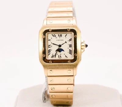 £13500 • Buy Cartier Santos Galbee Moonphase 18k Yellow Gold 29mm Watch- Serviced &Mint& Rare