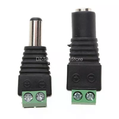 5x Male/Female Jack Adapter Connector Plug 5.5x2.1/5.5×2.5/3.5×1.35MM 12/24V • $1.61