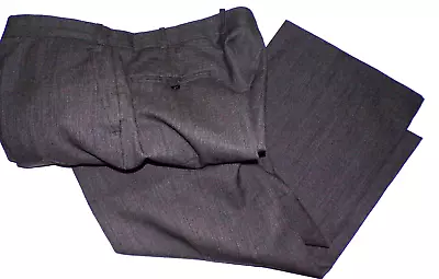 JC Penny Men's Pleat Suit Slacks Black Gray Wool 40W 30L BR • $11.99