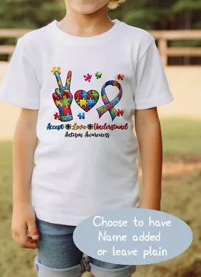 AWARENESS CHILDREN'S  T SHIRT * PERSONALISED ~ Autism ~ Additional Needs Ref8 • £8.99