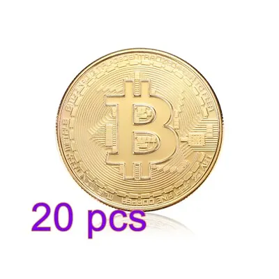 $26.97 • Buy 20PCS Gold Plated Bitcoin Coin Commemorative Collectors Bit Coin Fan Gift