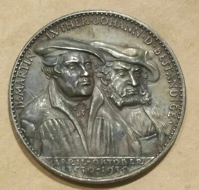 1930 Germany Martin Luther Silver Medal Coburg Castle Karl Goetz Kienast-441 • $249.99