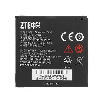 OEM Phone Battery Li3717T43P3h565751 1600mAh For WARP N860 ANTHEM 4G N910  • $5.26