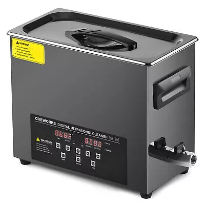 CREWORKS Industry 6L Titanium Steel Ultrasonic Cleaner Glasses Cleaner W/ Timer • $129.99