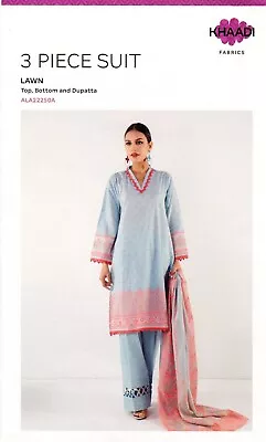 Brand New 3 Piece ORIGINAL KHAADI Designer Salwar Kameez Suit (unstitched) • £11.99