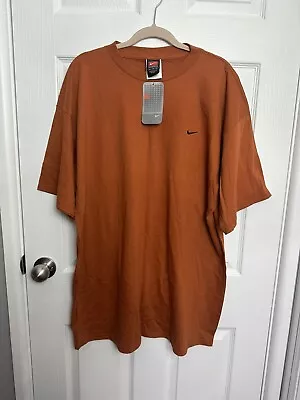 Vintage New! Nike T-Shirt Mens XL Orange Mini Swoosh Check Black Tag Y2K 2000s • $59.99