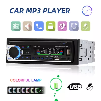 Bluetooth Car Stereo Audio In-Dash FM Aux Input Receiver TF USB MP3 Radio Player • $13.98