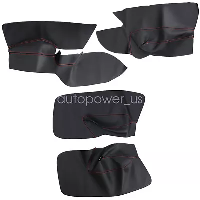 4Pcs For VW Jetta Golf MK5 2005 2006-10 Leather Inner Door Panel Cover Pads Blk • $27.49