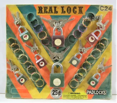 Locks & Keys Padlocks And Rings Old Gumball Vending Machine Display Card #152 • $39.99