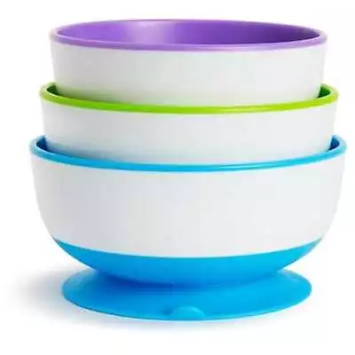 Munchkin Baby Stay Put Suction Bowls Toddler/Child Feeding Weaning Set NEW • £12.99