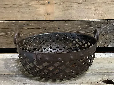 Woven Iron Metal Basket Fruit Basket Made In India • $24.99