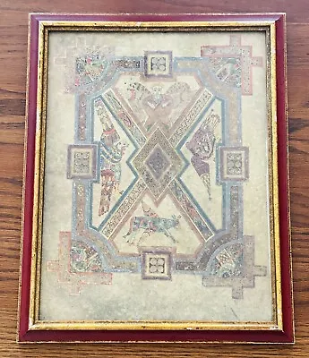 BOOK OF KELLS FOUR EVANGELISTS FRAMED VTG ART PRINT Celtic Mark Luke Mathew John • $49.99