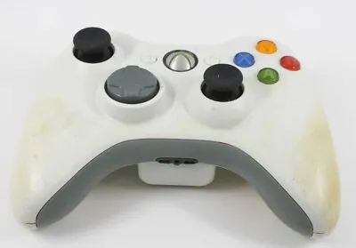 $30 • Buy Genuine Official Microsoft Xbox 360 Wireless White Controller DISCOLOURED TESTED