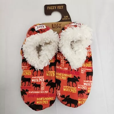 Lazy One Fuzzy Feet Slippers Womens House Shoes. Choose Size.  Dont Moose W/me  • $14.99