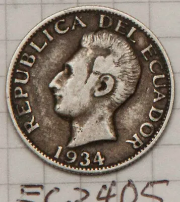 1934 Ecuador Silver 1 Sucre Coin Very Fine VF Plata Philadelphia Mint EC3401 • $16.81