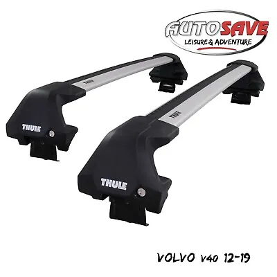 Thule WingBar Edge Silver Aluminium Roof Bars Set To Fit Volvo V40 12-19 Pair • $391.03