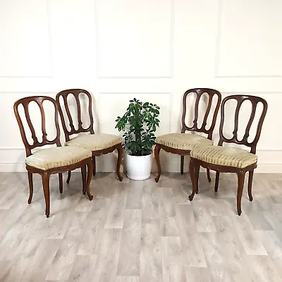 Four Continental Mahogany Dining Chairs - F172 • £206.50