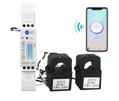 Wireless 2 Phase Energy Meter Monitor For Phone Din Rail Mounted 3 Wires Parts • $105.39