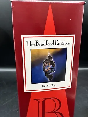 Bradford Editions Glass ELVIS Presley  Hound Dog Ornament W/Box Rare 2004 JS • $13.94