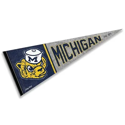Michigan Team University Wolverines Throwback Vintage Full Size Pennant • $14.95