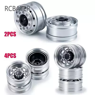 Metal Front & Rear Wheel Rim Hub Set For RC 1/14 Tamiya Tractor Truck • $49.29