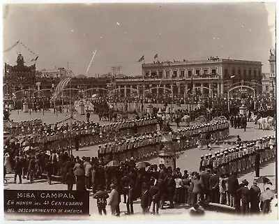 1892 Albumen Photo Montevideo Uruguay 400th Anniversary Of Discovery Of Americas • $49