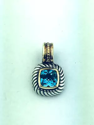 DAVID YURMAN Albion Blue Topaz Sterling Silver 14K Yellow Gold Pendant 3/4  • $255