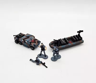 Micro Machines Traxxon Raider Rib Boat Lot Includes 3 SOILDERS Terror Troops  • $12.95