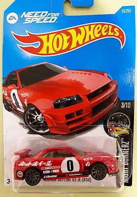 2016 Hot Wheels Need For Speed Nissan Skyline GT-R R34 Nightburnerz 83/250 #3/10 • £20