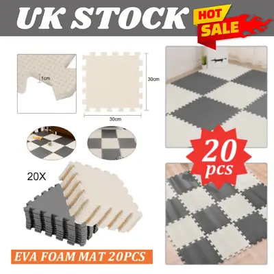 20X Large Soft Foam EVA Kids Floor Mat Jigsaw Tiles Interlocking Garden Play Mat • £12.99