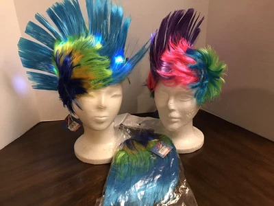 $24 • Buy Light Up Mohawk LED Wig From Disney Festival Rave Costume Lot Of 3