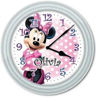 Minnie Mouse Clubhouse PERSONALIZED Wall Clock - Disney Kids Girls Bedroom GIFT • $19.99