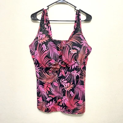 $15.99 • Buy Swimsuits For All Tankini Swim Top Hawaiian Leaf Women’s Size 44F Vacation Beach